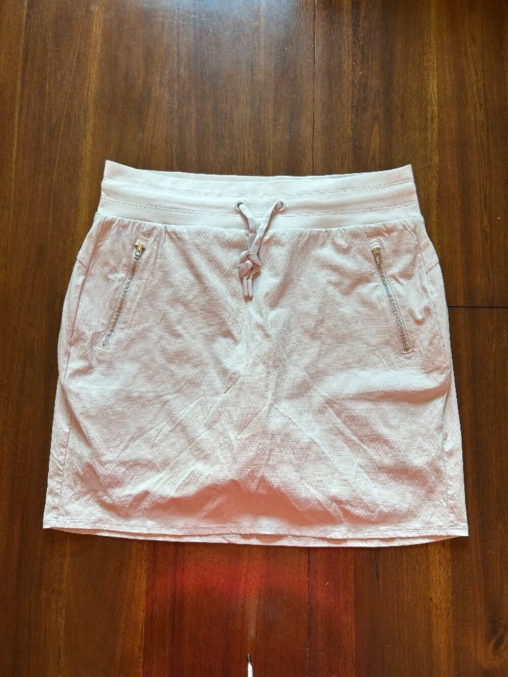 Athleta Trekkie North Skort Gray Stretch Zip Pocket Lined Drawstring Size 8T